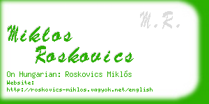 miklos roskovics business card